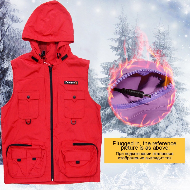 heated battery vest hunting improves blood circulation for ice house-2