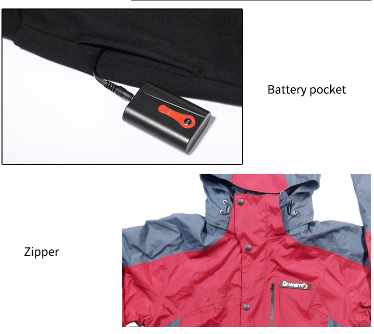 Dr. Warm heated battery powered heated jacket with shock absorption for indoor use-3