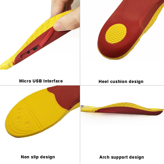 Dr. Warm rechargeable remote control heated insoles fit to most shoes for indoor use