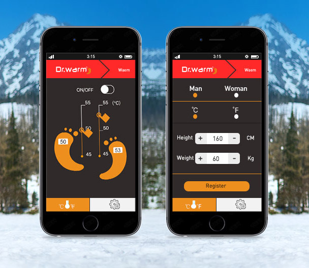 Dr. Warm skiing heated bluetooth insoles lasts for 3-7hours for ice house-16