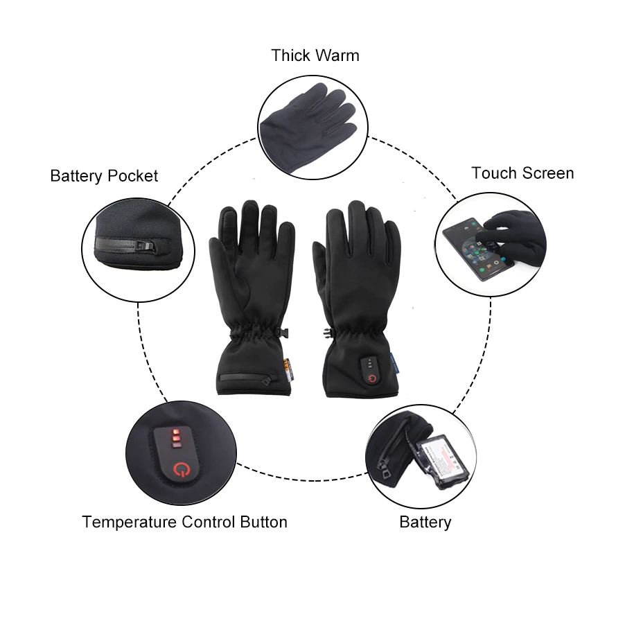 Dr. Warm sensitive rechargeable heated gloves for ice house