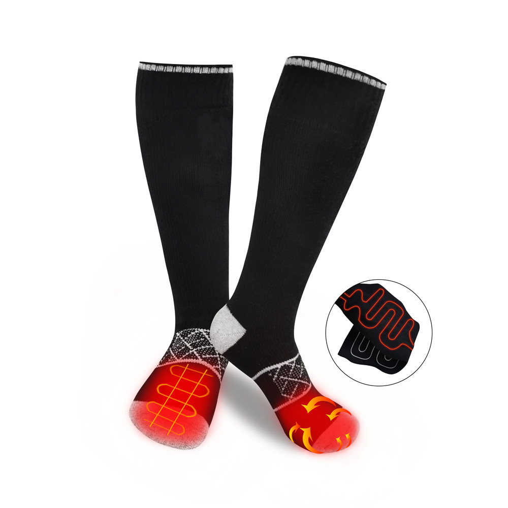 3.7V Rechargeable ski Heated Socks custom Thermal sock men and women with Lithium ion Battery