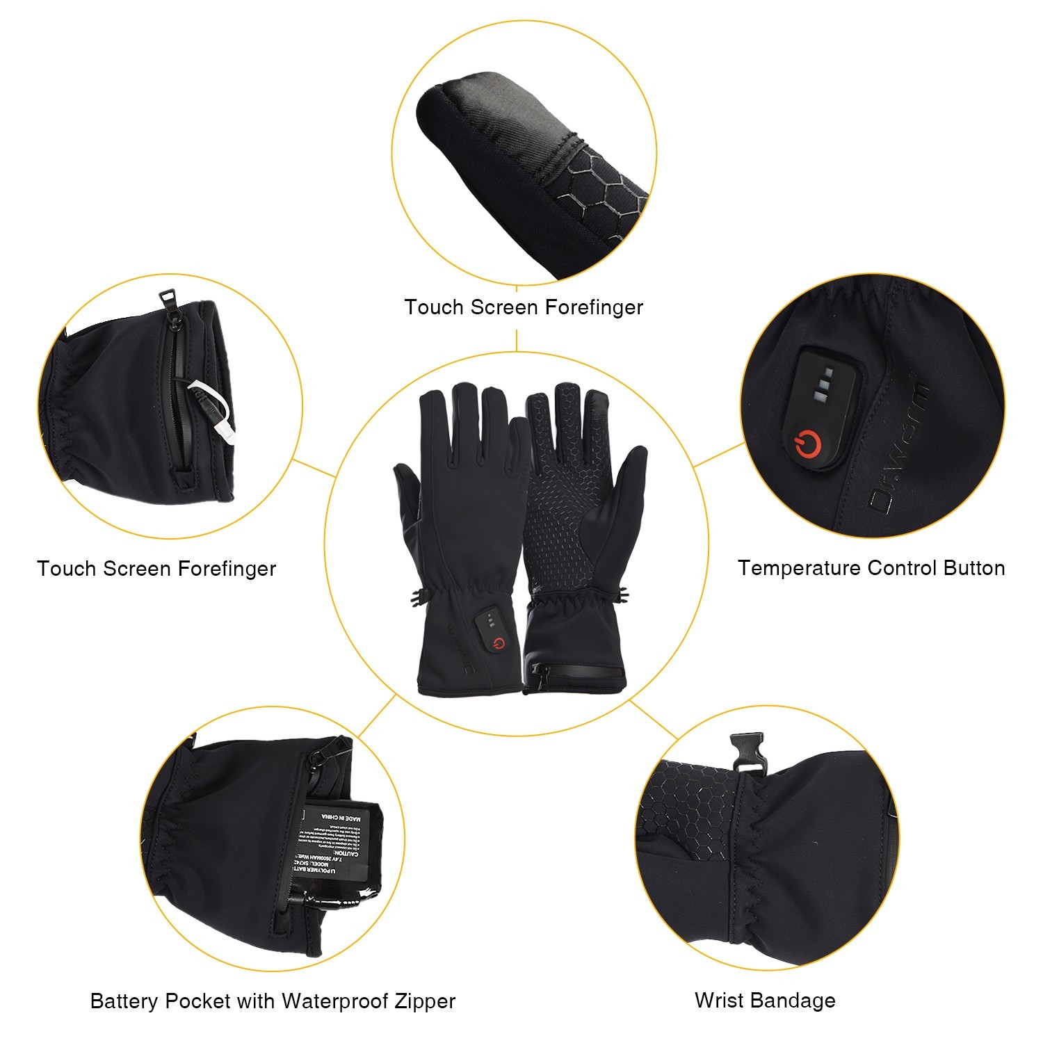 suitable heated winter gloves screen improves blood circulation for winter