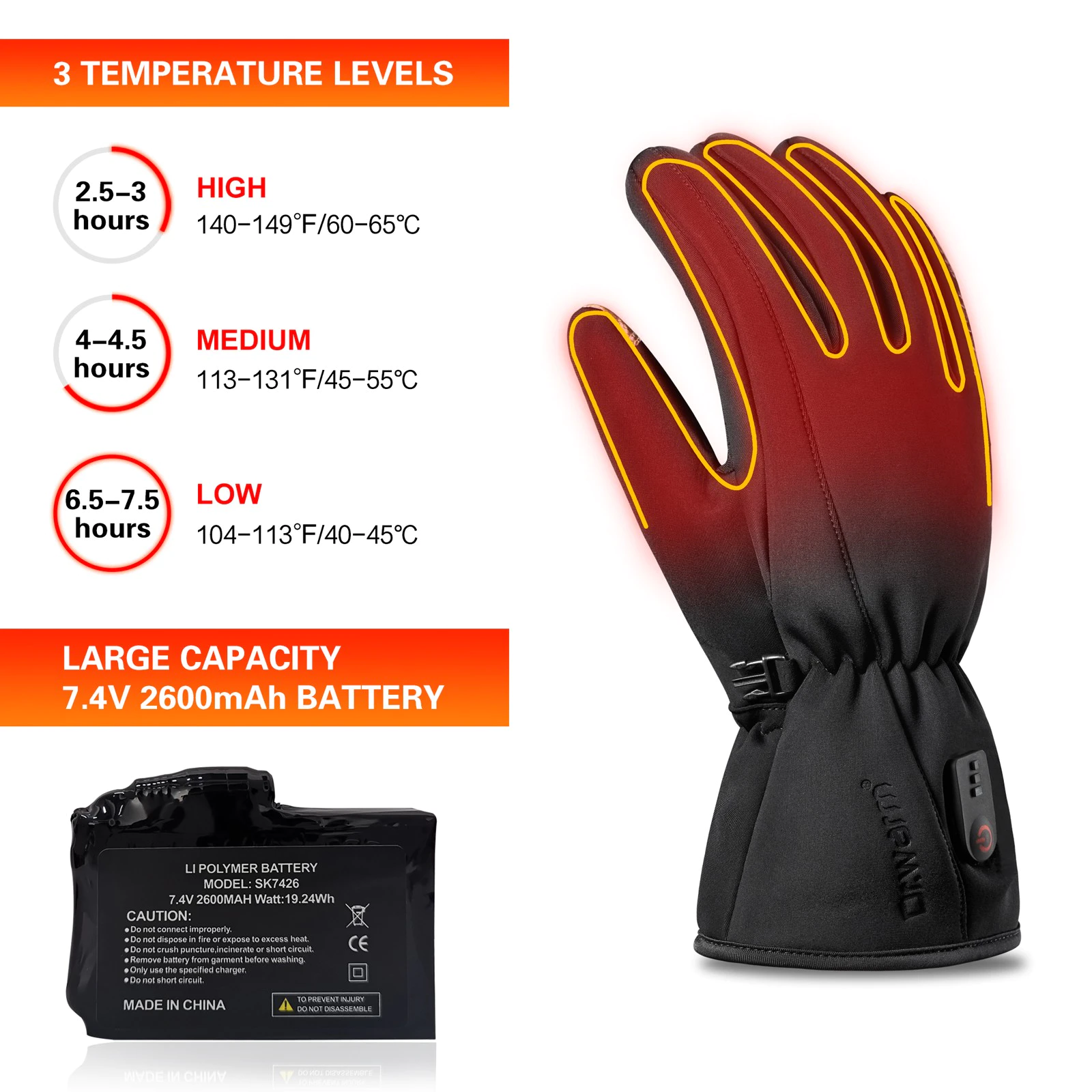 Dr. Warm high quality electrical hand gloves improves blood circulation for ice house