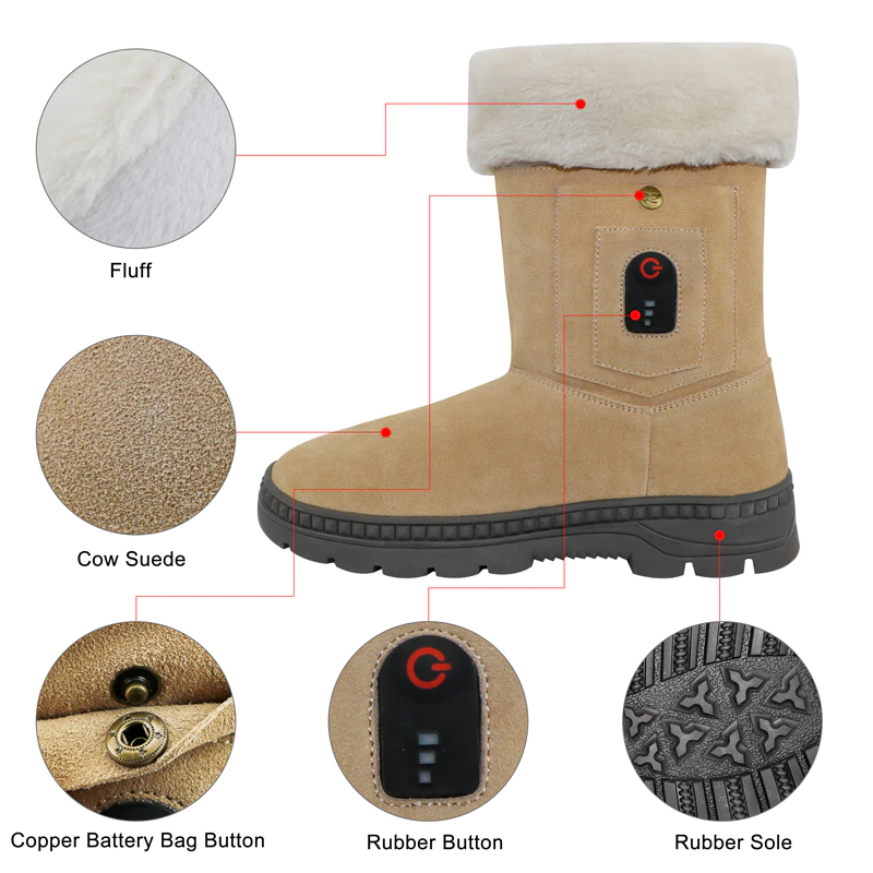 Electric heated boots rechargeable electric heating shoe with heating pad