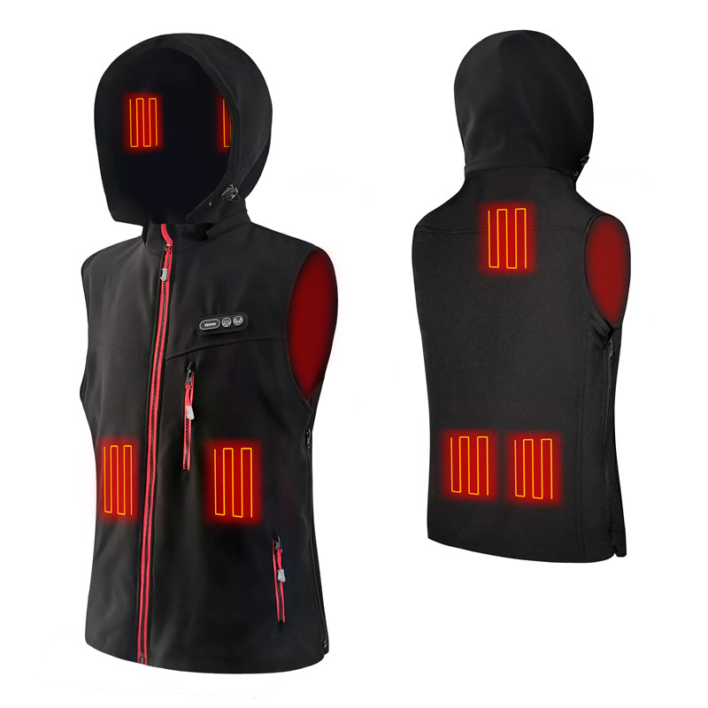 5V USB power supply heated vests unisex winter vest heated warm jacket with hood