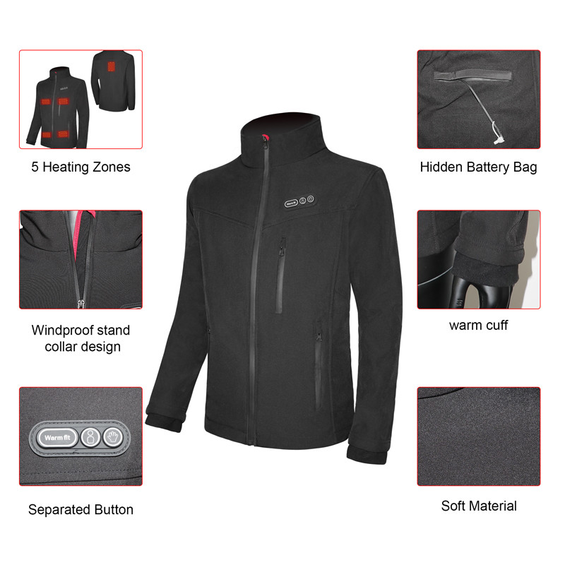 Comprehensice heated jacket 7.4V Battery Winter custom ski hunting heated coats and warm clothing