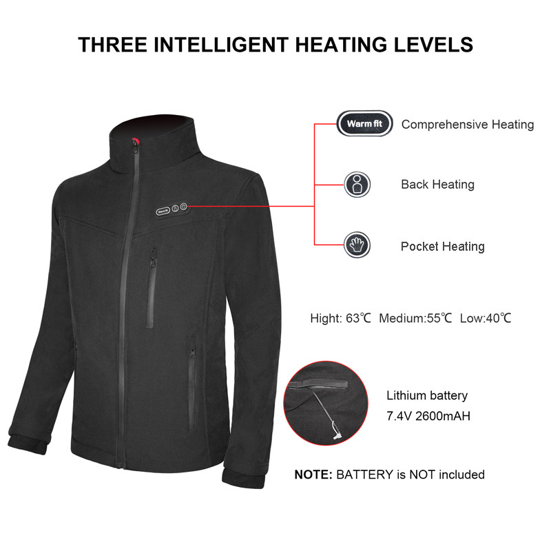 Comprehensice heated jacket 7.4V Battery Winter custom ski hunting heated coats and warm clothing