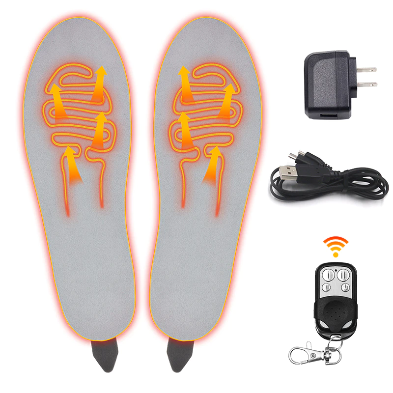 S-King Man And Women Sport Heated Insole PU Orthotic Arch Support Sport Rechargeable Battery Thermo Insoles