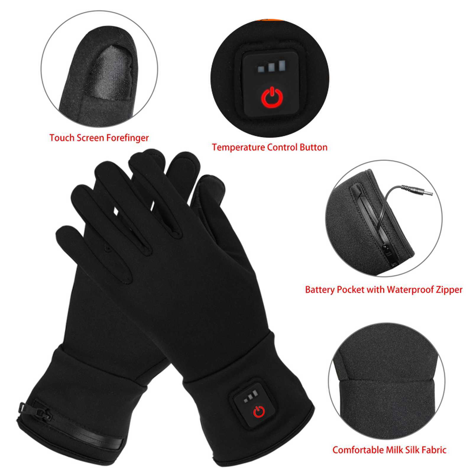 Touch screen Electric Battery Powered Heated Riding Gloves fingertips Ski Heated Gloves