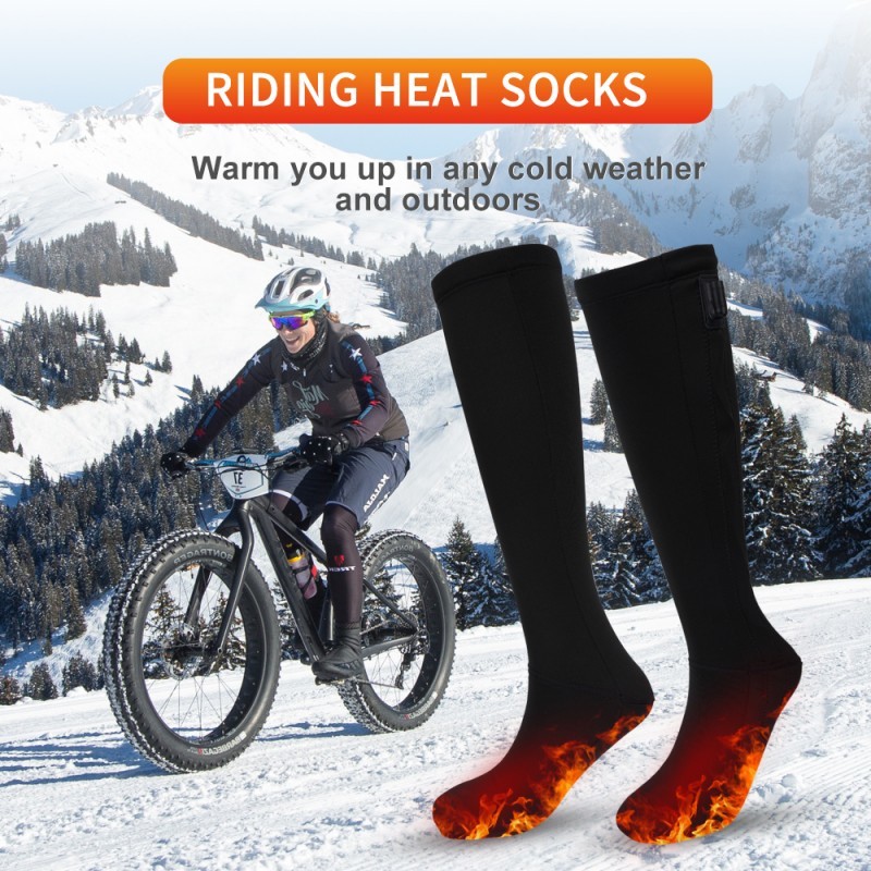 12V Heated Cycling Motorcycle Socks Winter Rechargeable Womens Thermal Heated Socks