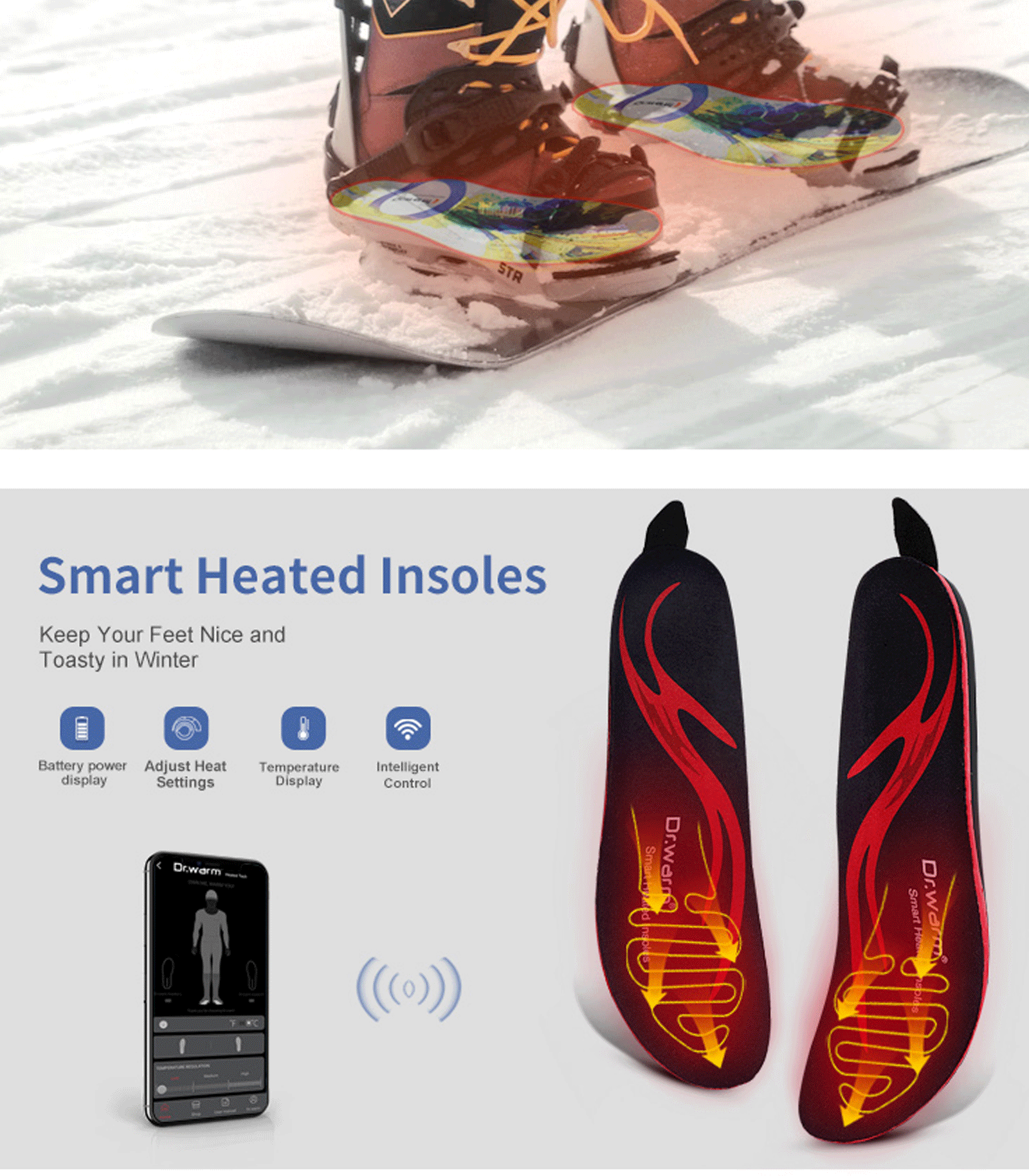 product-Heated Insoles foot warmer Electric R3 USB rechargeable remote control for bikinggolfingsail-1