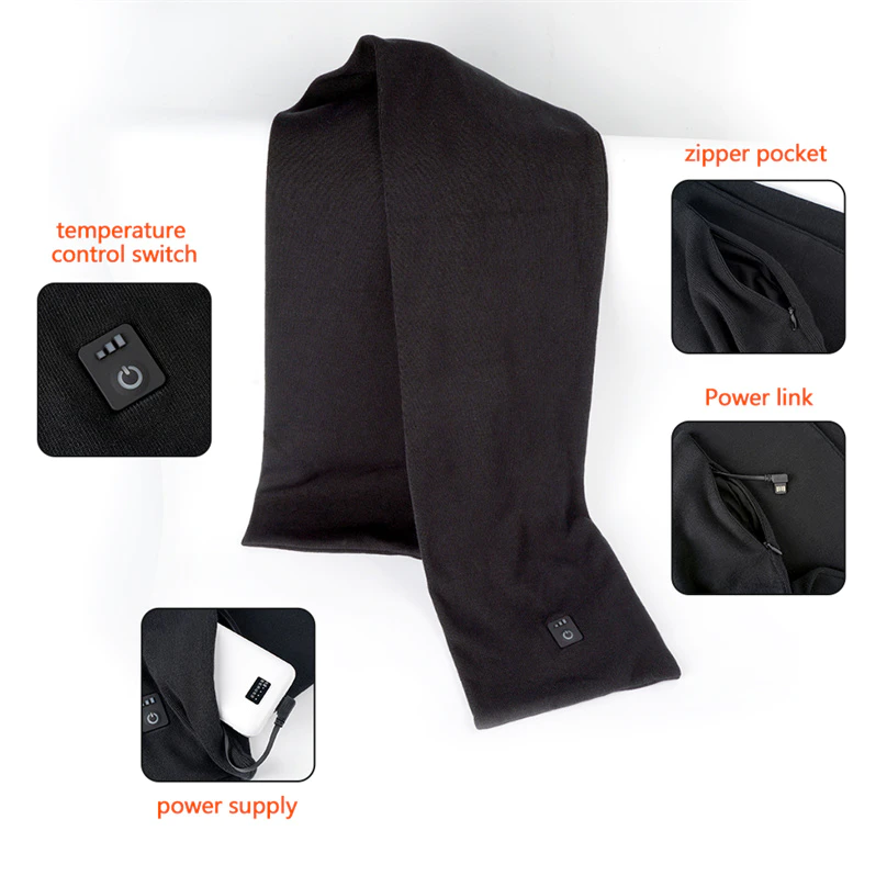 Dr.warm Battery Operated Heated Scarf Long Electric Heated Snood Neck Warmer