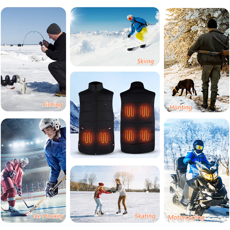 Batteries 5V Men And Women Heated Vest With Battery Pack Heating Waistcoat Thermal USB Electric Heated Vest