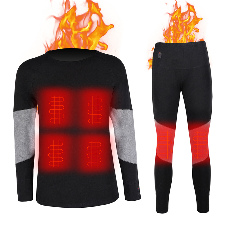 Heated Underwear with App Control and 8 Heating Elements, Washable  Temperature Adjustable Winter Heated Baselayer Clothing, USB Electric  Heated