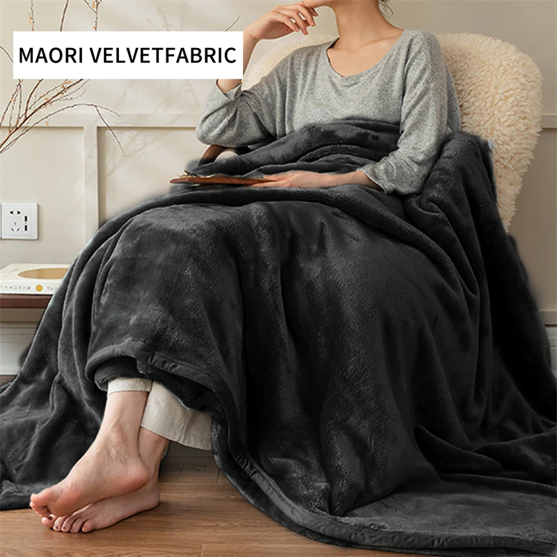 Super soft throw blanket wool weighted heating electric blanket