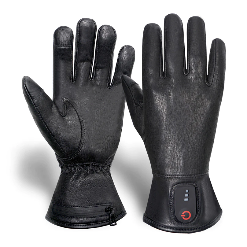 Wholesale Waterproof Heated Gloves Men Women Electric Rechargeable Battery Waterproof Leather Winter Ski Warm Heated Gloves