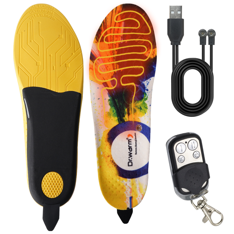 New Magnetic Charging 7.4V 2200 Heated Insoles Men Women Rechargeable Electric Heated Insoles Foot Warm