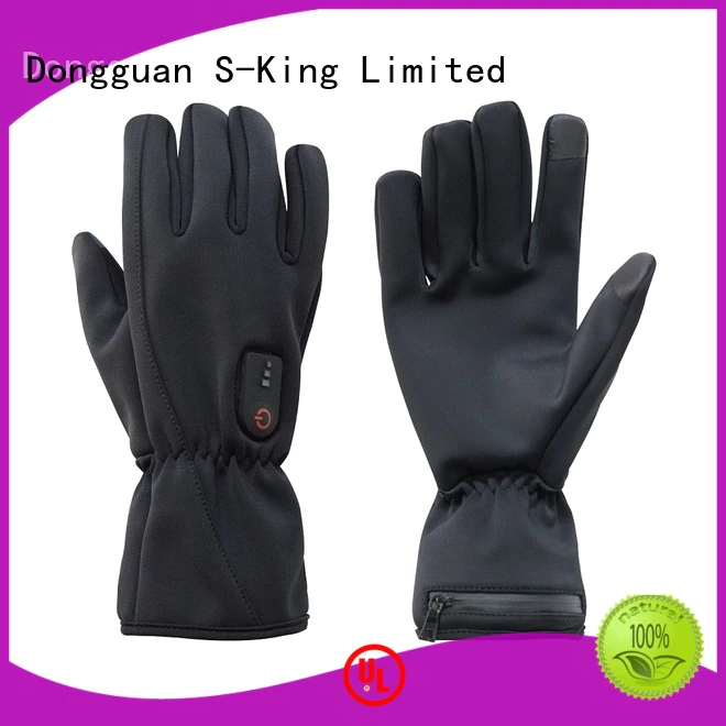 Dr. Warm screen rechargeable battery heated gloves with prined pattern for ice house
