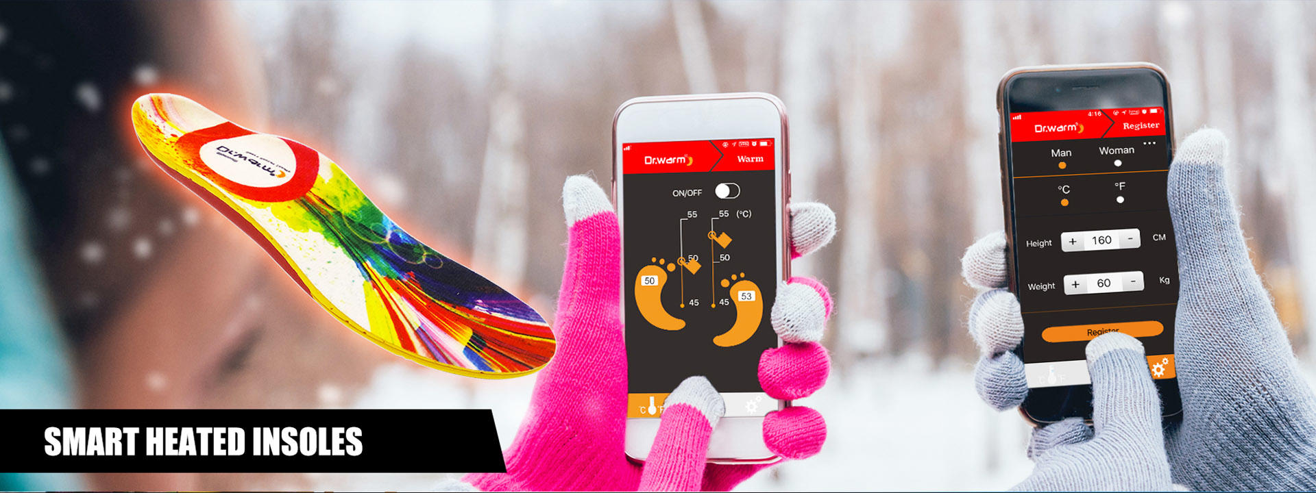 bluetooth heated ski boot insoles dr for outdoor Dr. Warm-4