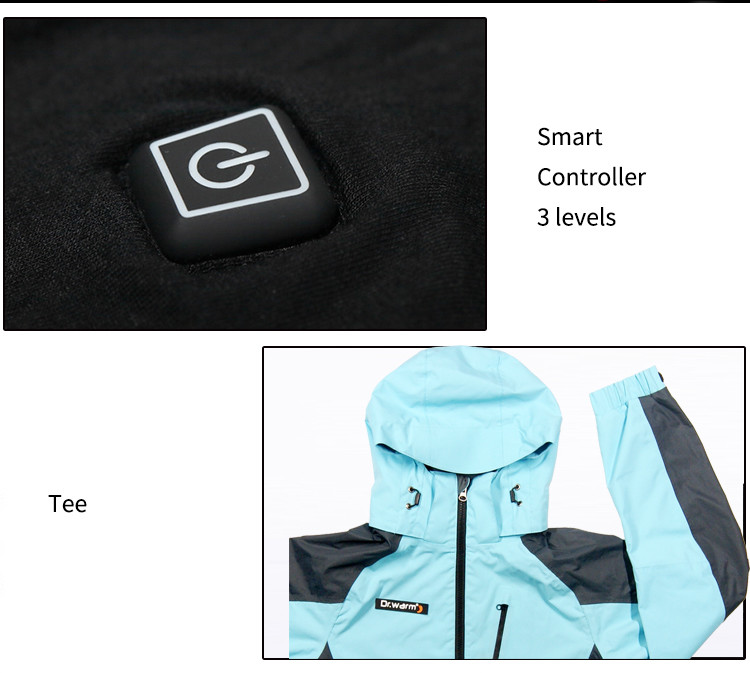 Dr. Warm grid heated hooded jacket with heel cushion design for ice house