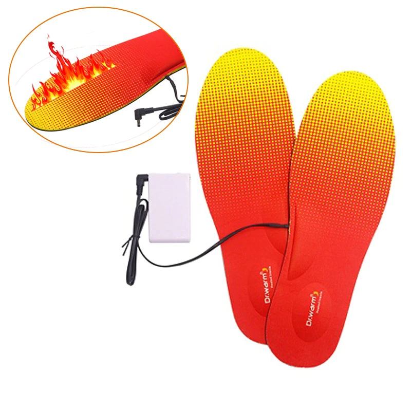 rechargeable electric heated shoe insoles skiing with cotton for indoor use
