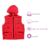 healthy battery heated vest control with prined pattern for indoor use