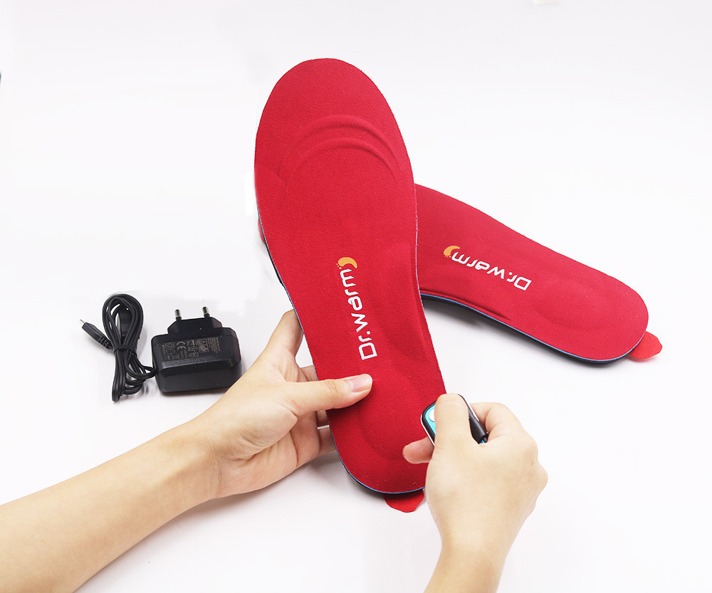 Dr. Warm biking remote heated insoles with cotton for indoor use