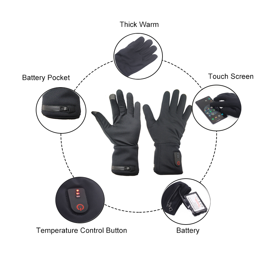 Waterproof Thin heated gloves for driving, riding, fishing with touch screen-3