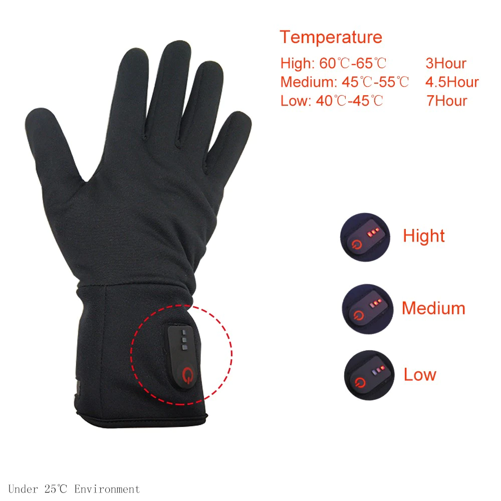 sensitive battery heated gloves heating for winter
