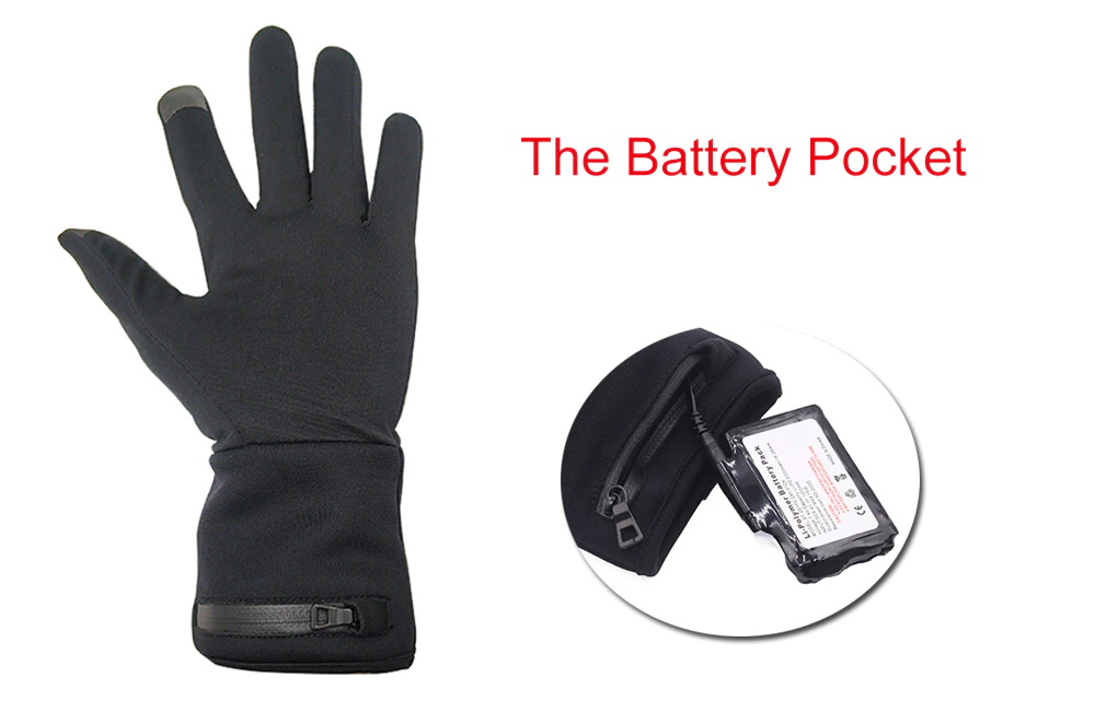 suitable battery heated gloves winter with prined pattern for ice house