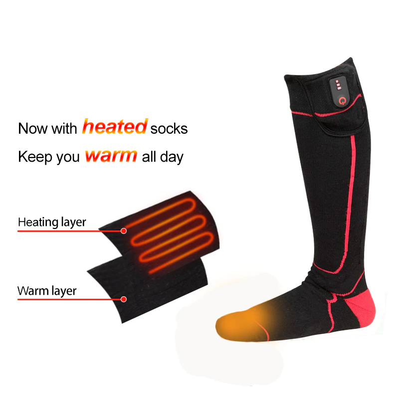 soft best battery heated socks cotton with smart design for winter