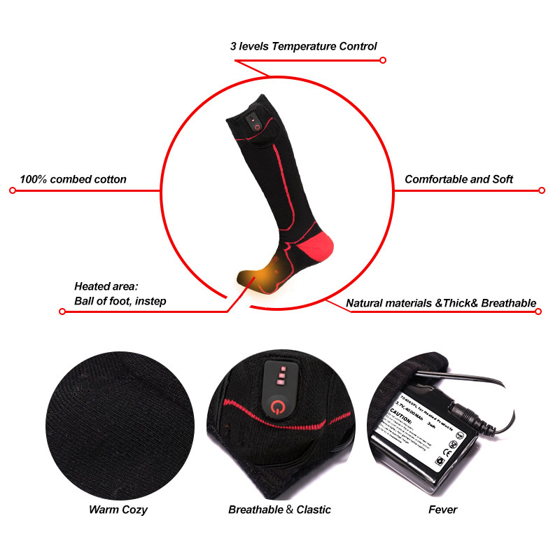 Dr. Warm cotton battery powered socks keep you warm all day for winter