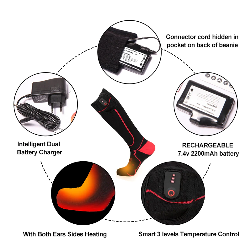Dr. Warm degrees battery heated socks improves blood circulation for indoor use