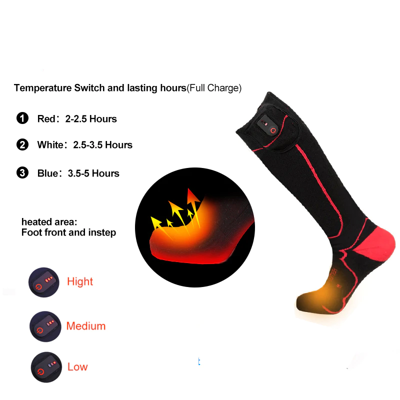 Dr. Warm cotton battery socks keep you warm all day for indoor use
