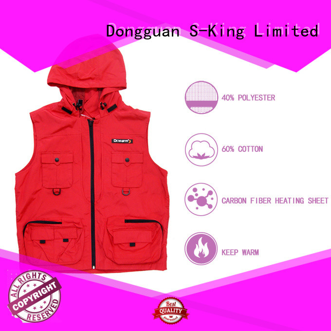healthy heated riding vest control with prined pattern for outdoor