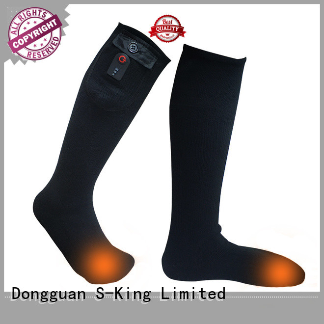 heated rechargeable battery heated socks cotton with prined pattern for indoor use